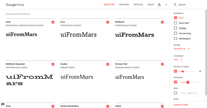 Cómo escoger tipografías - Google Fonts