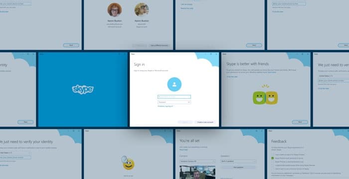 Diseño UI Onboarding Skype - Miguel Oliva